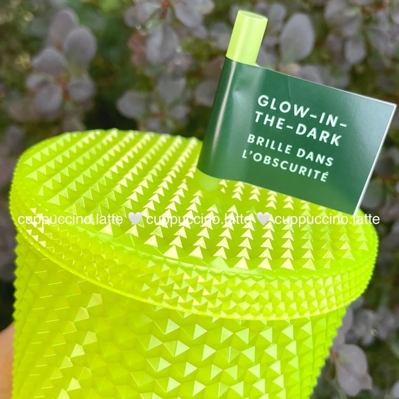 👻2 NWT✨Starbucks ‘Lemongrass Glow in The Dark Bling’ Studded Cold Cup Tumblers - Picture 7 of 12